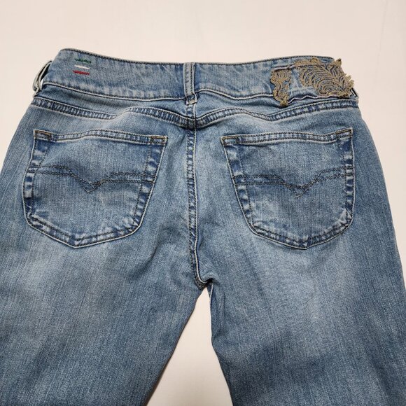 Diesel Light Wash Stretch Denim Low Rise Louvely Bootcut Jeans - Picture 3 of 8